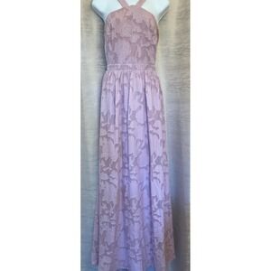 Lulus Women's Mauve Floral Embroidered Maxi Dress - Formal Occasion Party